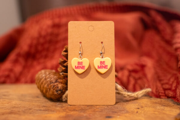 Orange Candy Heart Earrings