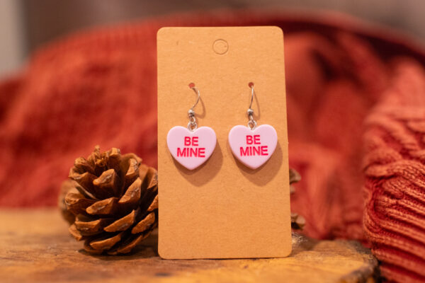 Purple Candy Heart Earrings