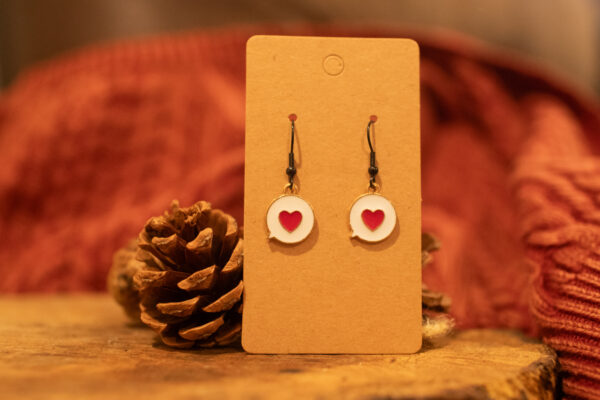 Speech Bubble Heart Earrings