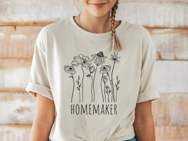 Homemaker Minimalist Floral T-Shirt - Image 3