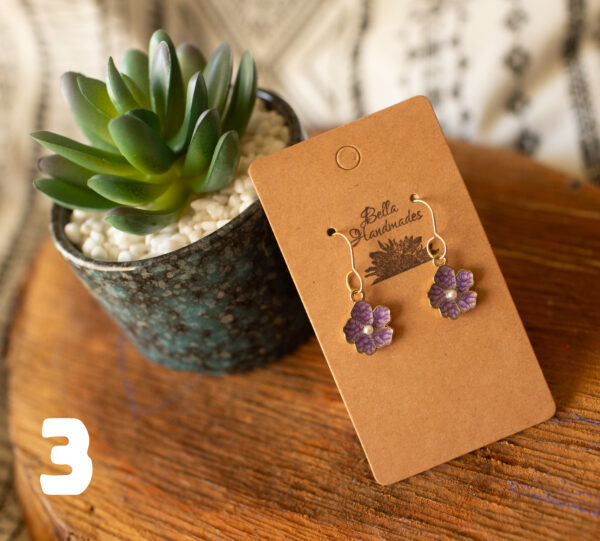 Purple Floral Earrings (Multiple Options) - Image 9