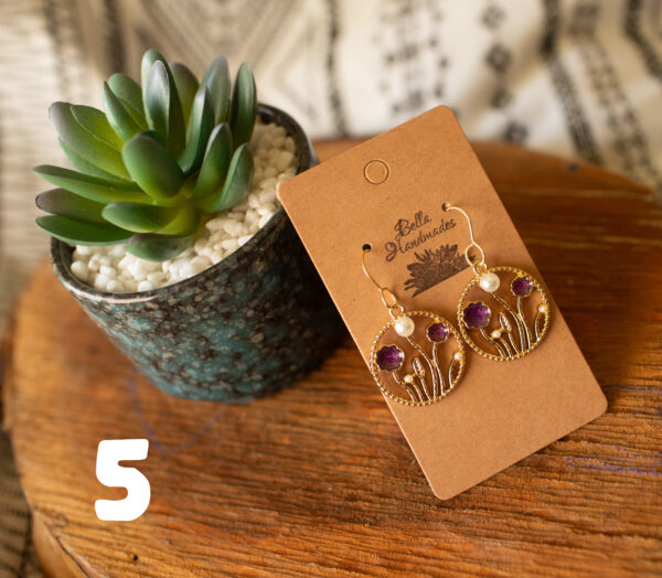 Purple Floral Earrings (Multiple Options) - Image 7