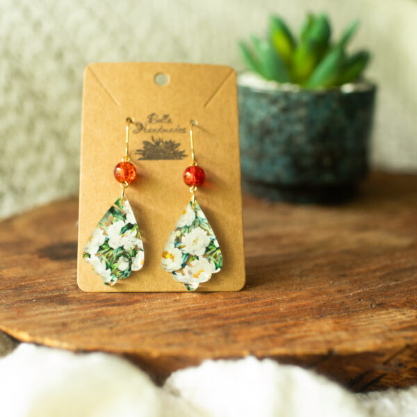 White Roses Earrings
