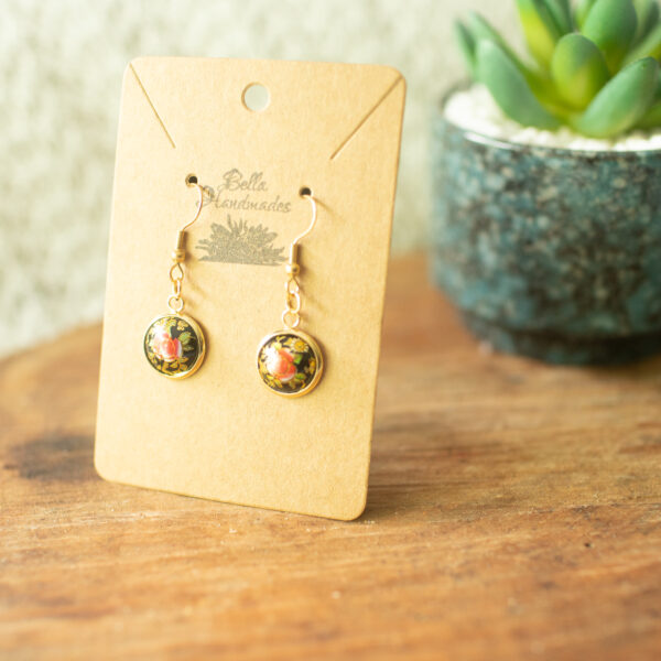 Black Floral Earrings