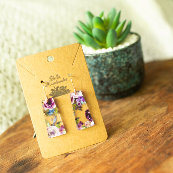 Purple Floral Earrings