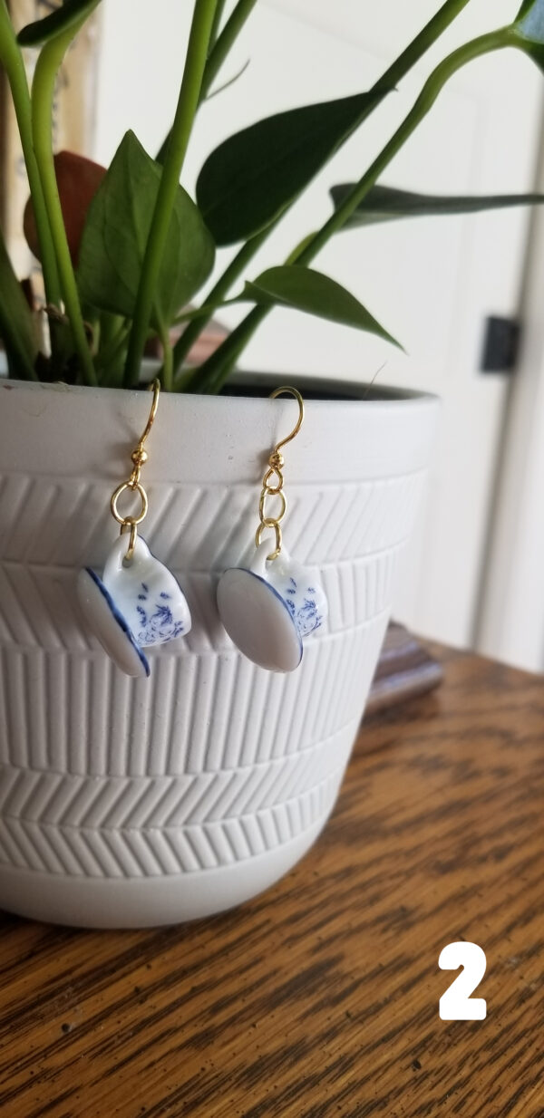 Tea Cup Dangle Earrings - Image 3