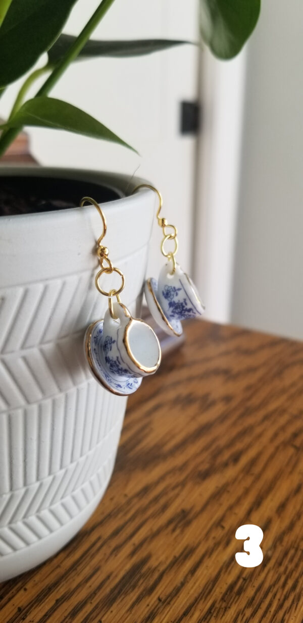 Tea Cup Dangle Earrings - Image 4