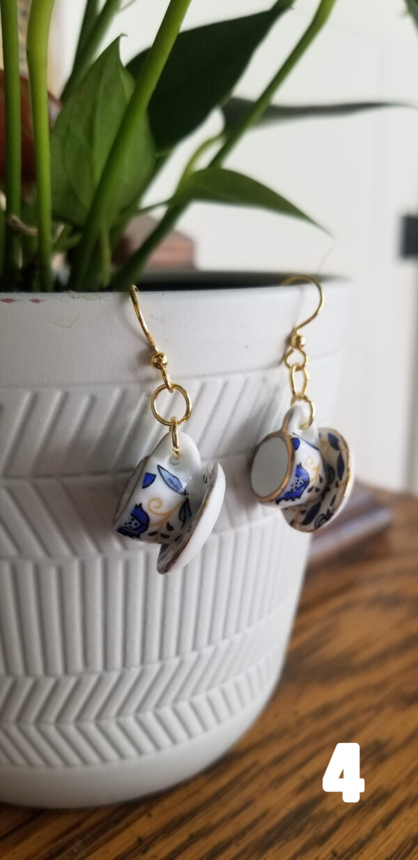 Tea Cup Dangle Earrings - Image 5