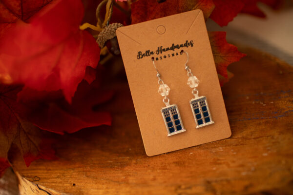 I'd Travel Across Time and Space for You Police Box Earrings