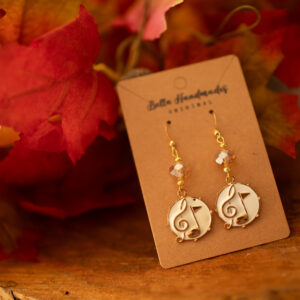 White Musical Notation Earrings