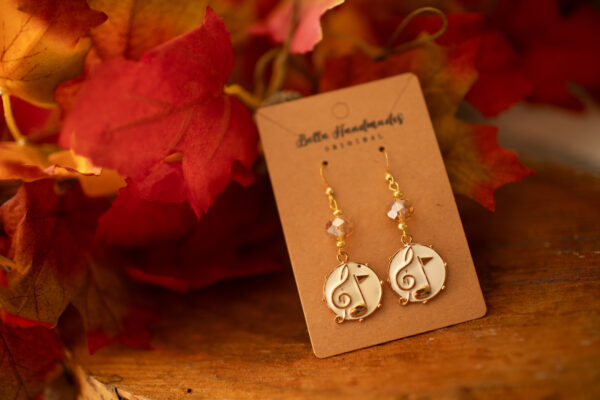 White Musical Notation Earrings