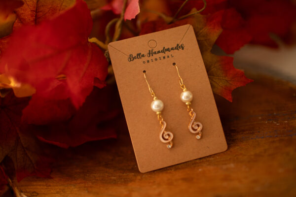 Treble Clef Pearl Earrings - Image 3