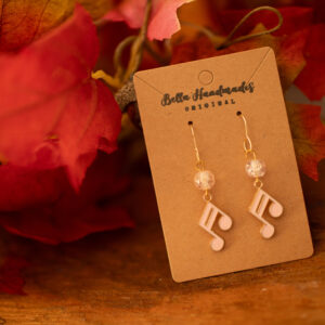 Musical Note Earrings in Pink