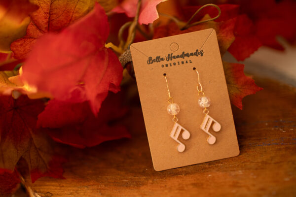 Musical Note Earrings in Pink